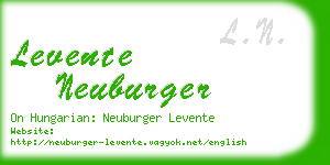 levente neuburger business card